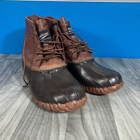 Kenetrek Rubber Leather‎ Brown Steel Shank Lace up Duck Boots Mens Size 13 main image 4